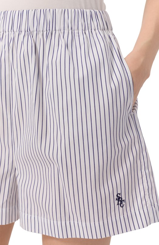 Хлопковые шорты Sporty and Rich SH012606302ST02 Белый  SH012606302ST02 Фото 5