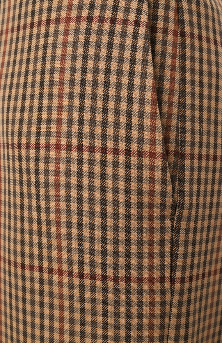 Женские шерстяные брюки DRIES VAN NOTEN коричневого цвета, арт. 242-010916-9048 | Фото 6 (Материал внешний: Шерсть; Длина (брюки, джинсы): Стандартные; Стили: Минимализм; Случай: Формальный; Силуэт Ж (брюки и джинсы): Прямые; Женское Кросс-КТ: Брюки-одежда)