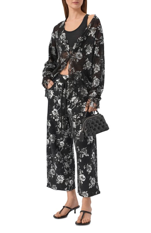 Льняной кардиган R13 R13WY237-Y262A Чёрный  R13WY237-Y262A Фото 2