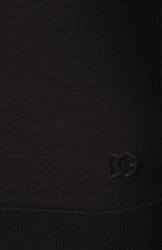 Женская шерстяная водолазка DOLCE & GABBANA черного цвета, арт. FXW13Z/JCVXF | Фото 6 (Длина (для топов): Стандартные; Рукава: Длинн�ые; Материал внешний: Шерсть; Материал сплава: Проставлено; Драгоценные камни: Проставлено; Стили: Минимализм; Женское Кросс-КТ: Водолазка-одежда; Кросс-КТ: Трикотаж)