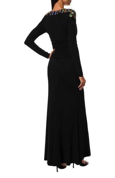 Платье из вискозы ALEXANDER MCQUEEN черного цвета по цене 960500 руб., арт. 541468/QLL01, фото 4 Платье из вискозы ALEXANDER MCQUEEN, арт. 541468/QLL01, фото 4