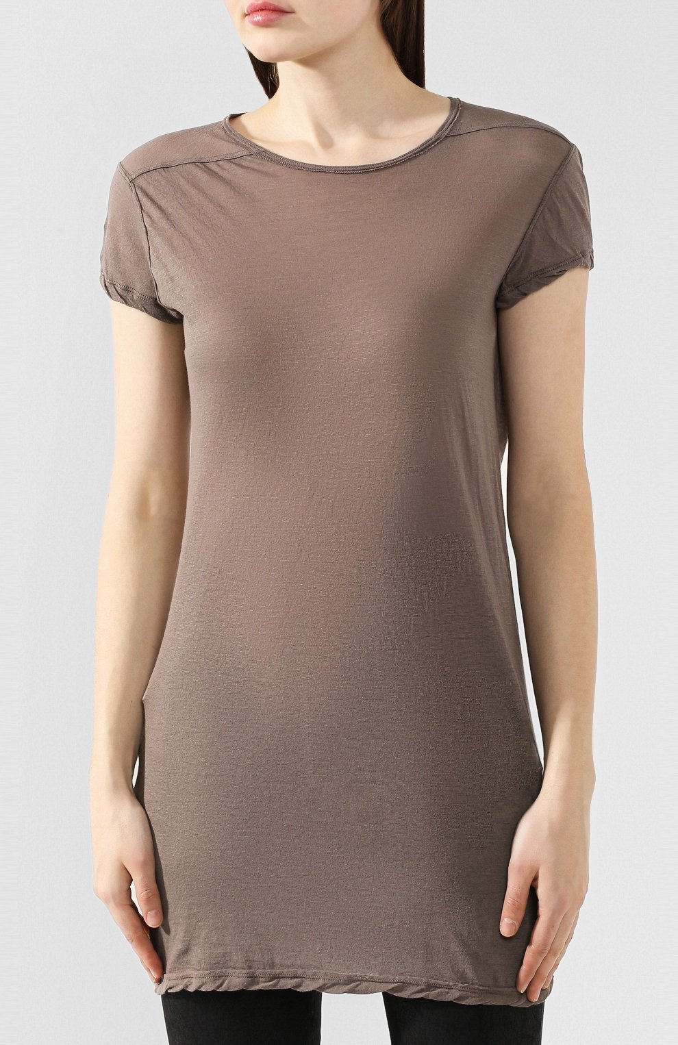 Хлопковый топ RICK OWENS серого цвета по цене 15950 руб., арт. RP19F5203/UC, фото 3 Хлопковый топ RICK OWENS, арт. RP19F5203/UC, фото 3