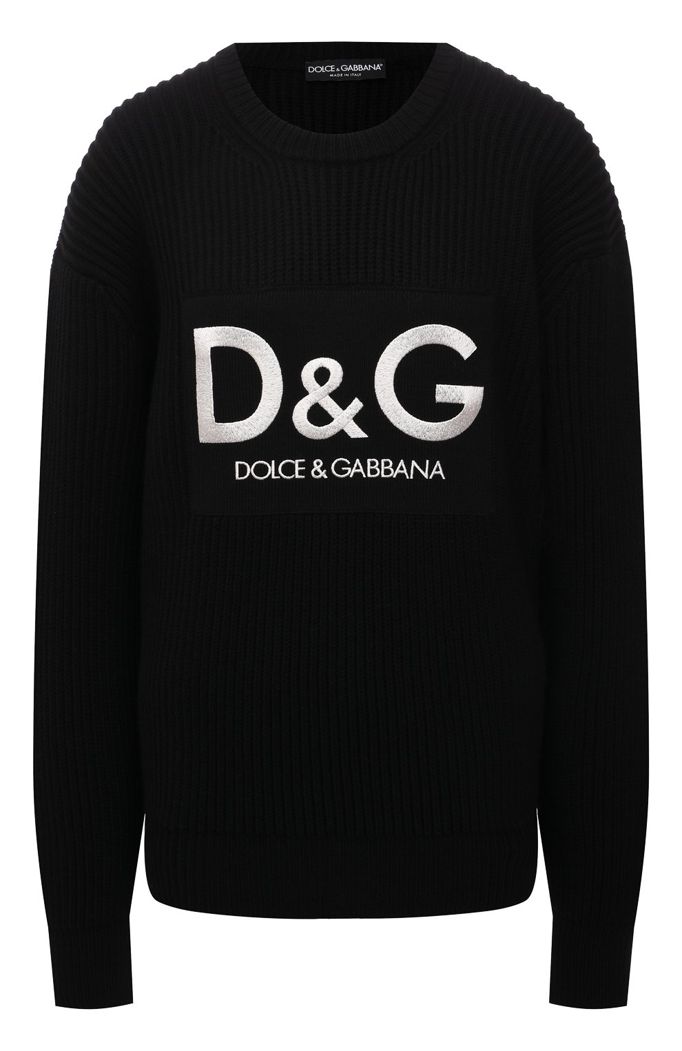 Шерстяной свитер DOLCE & GABBANA черного цвета по цене 108500 руб., арт. FX243Z/JBVG5, фото 1 Шерстяной свитер DOLCE & GABBANA, арт. FX243Z/JBVG5, фото 1