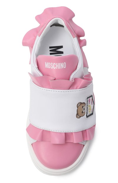 Кожаные кеды MOSCHINO белого цвета по цене 27450 руб., арт. 82979/VAR3, фото 4 Кожаные кеды MOSCHINO, арт. 82979/VAR3, фото 4