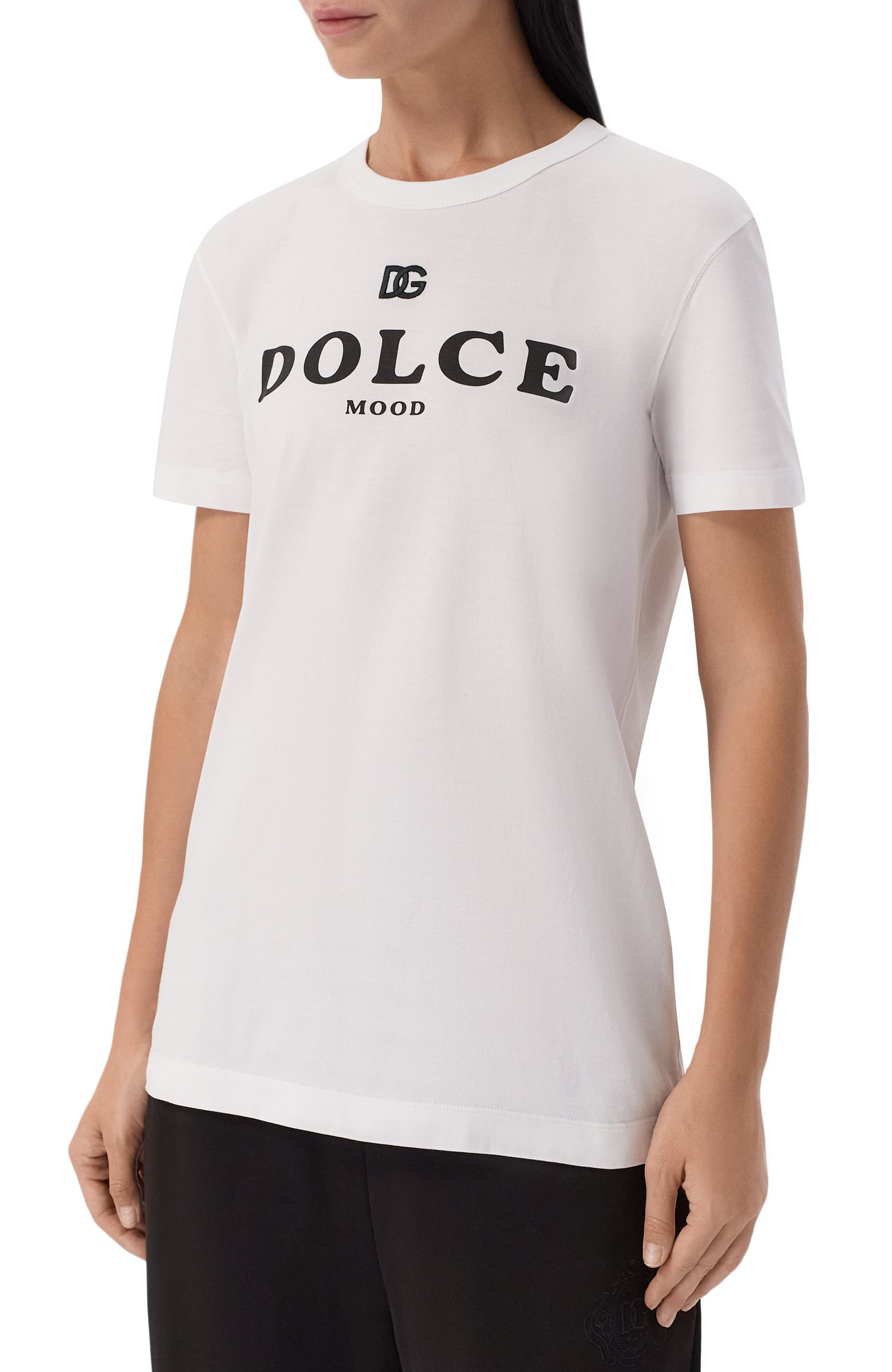 Хлопковая футболка DOLCE & GABBANA белого цвета по цене 65200 руб., арт. F8W56Z/FU7EQ, фото 3 Хлопковая футболка DOLCE & GABBANA, арт. F8W56Z/FU7EQ, фото 3