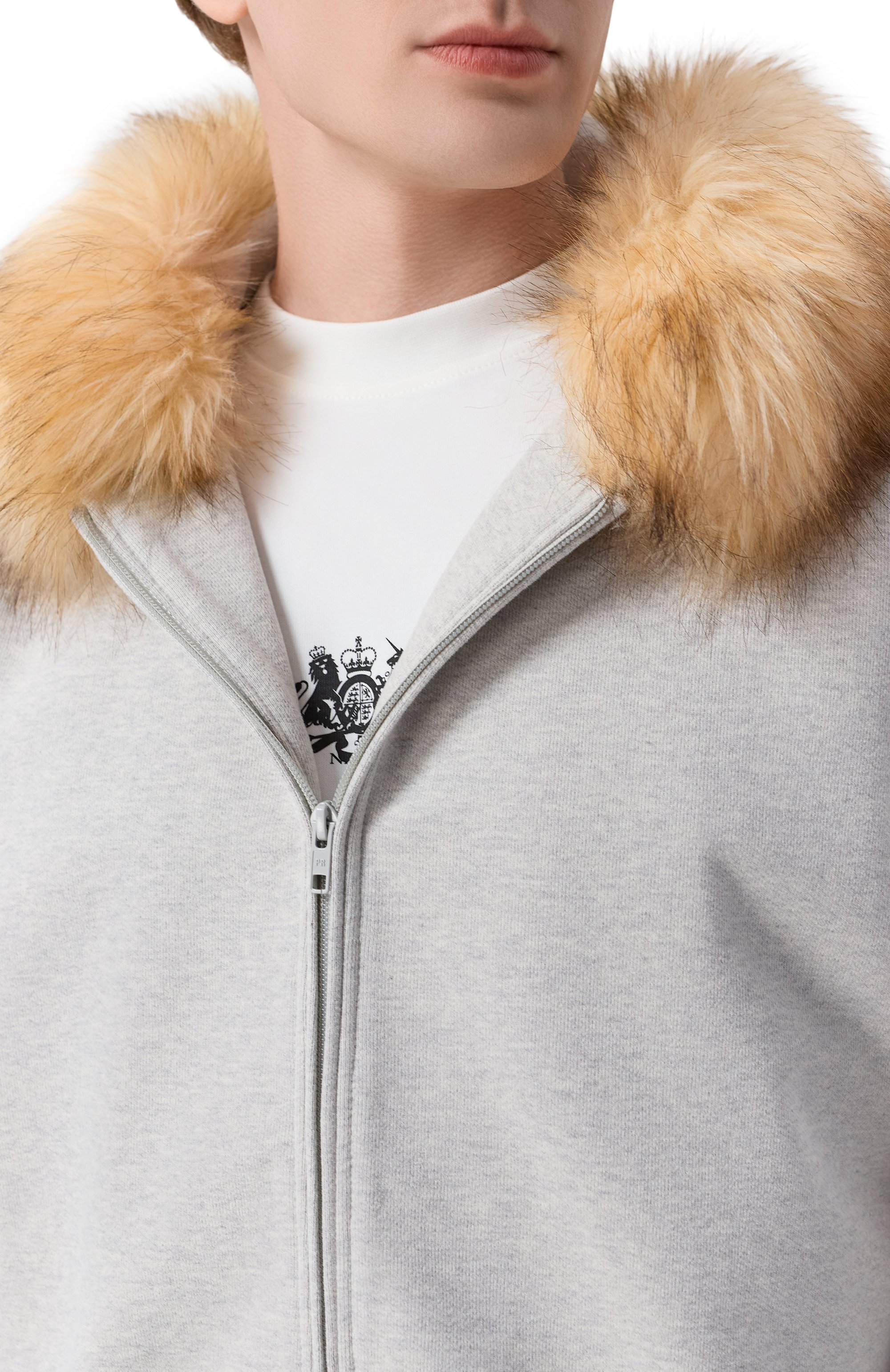 Хлопковая толстовка с меховой отделкой PLANTA ROSA, арт. PR/HZ/OPYSHKA_BISCUIT/470VELVET, фото 6