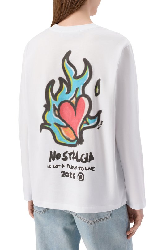 Хлопковый лонгслив MSGM 3941MDM84/257798 Белый  3941MDM84/257798 Фото 4