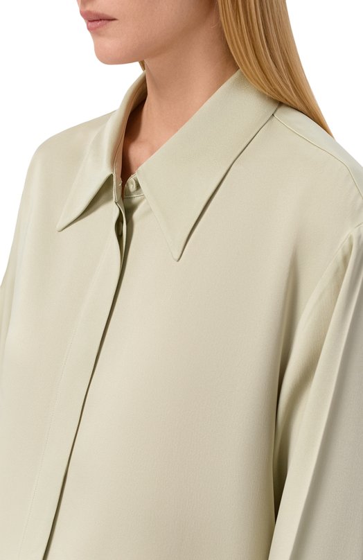 Атласная рубашка Jil Sander J02DL0284/J76018 Зелёный  J02DL0284/J76018 Фото 5