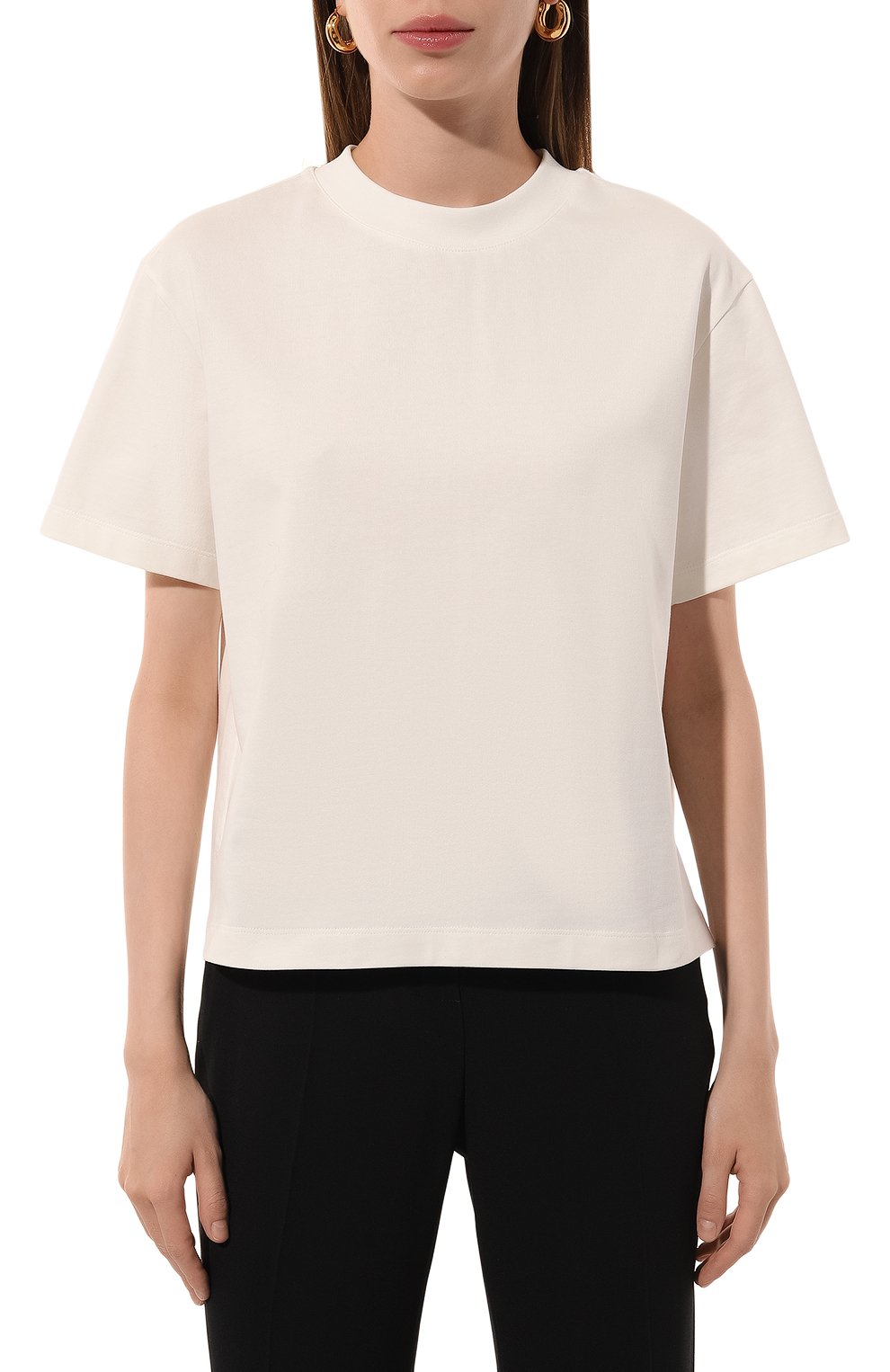 Хлопковая футболка SASHAVERSE молочного цвета по цене 18900 руб., арт. TS003/TK/3306.101/W25, фото 3 Хлопковая футболка SASHAVERSE, арт. TS003/TK/3306.101/W25, фото 3