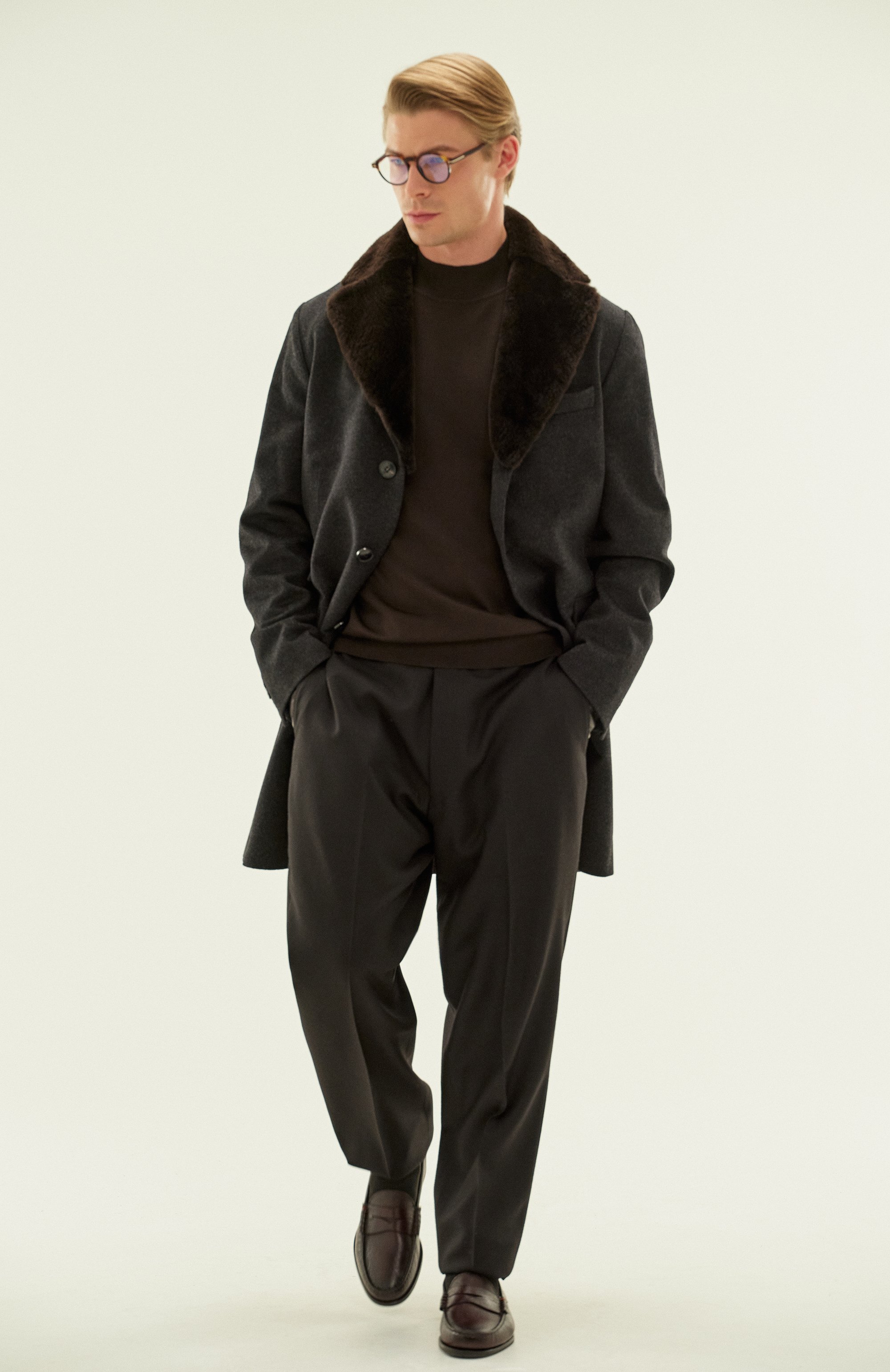 Пальто с воротником из нутрии ANDREA CAMPAGNA, арт. 24U039, фото 7