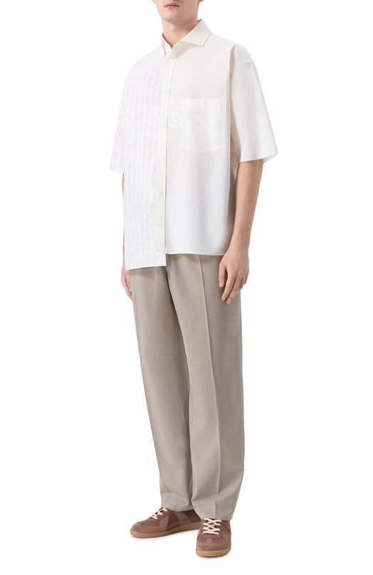 Хлопковая рубашка MM6 SH0DR0007/MTN135 Белый  SH0DR0007/MTN135 Фото 2