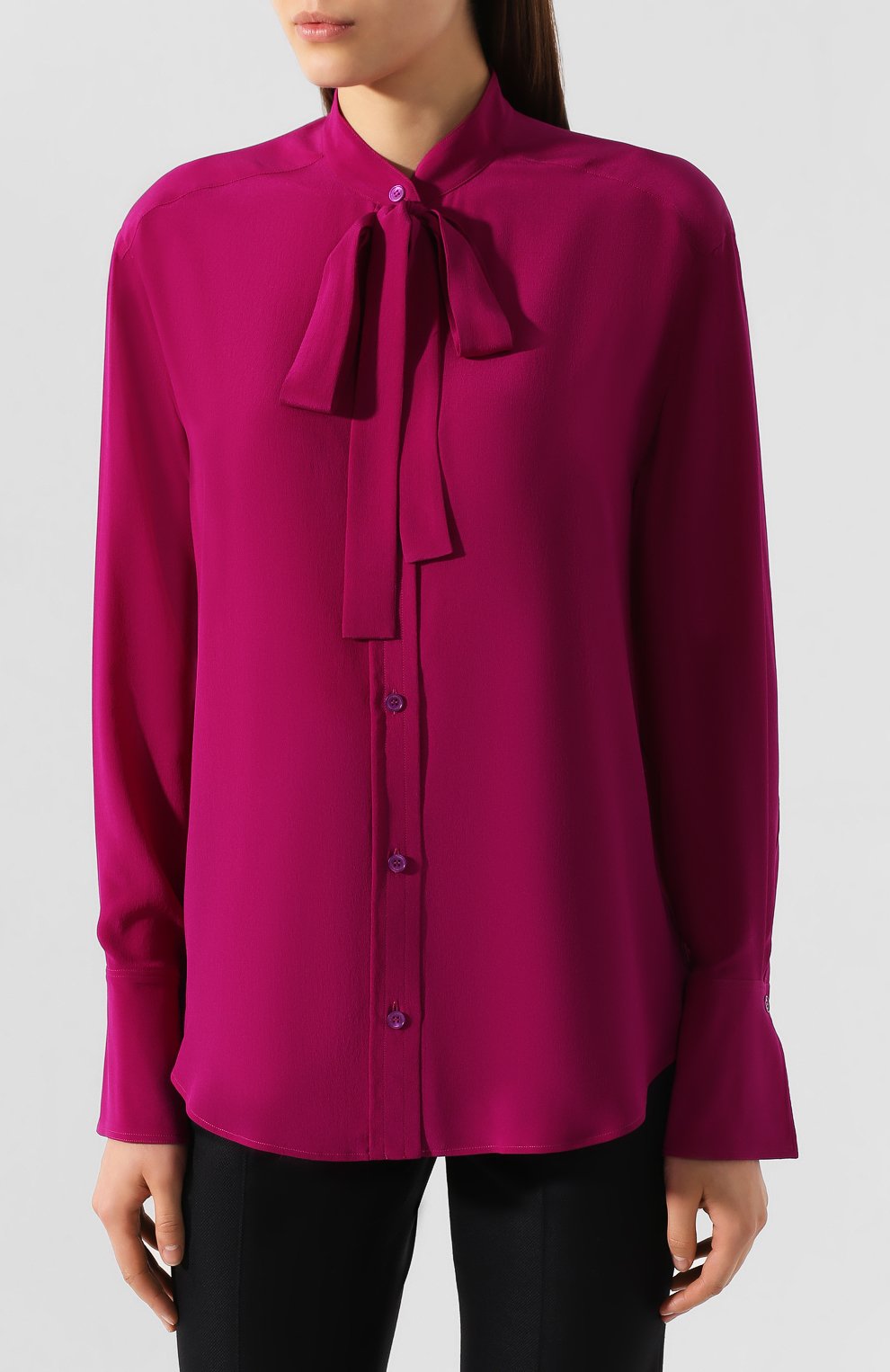 Шелковая блузка STELLA MCCARTNEY фиолетового цвета по цене 66650 руб., арт. 575252/SY206, фото 3 Шелковая блузка STELLA MCCARTNEY, арт. 575252/SY206, фото 3