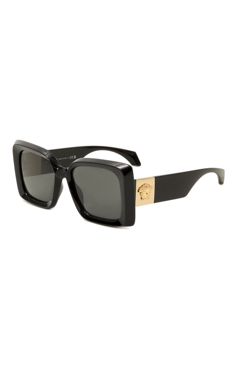 Женские солнцезащитные очки VERSACE черного цвета, арт. 4467U-GB1/87 | Фото 1 (Нос: Не проставлено; Региональные ограничения белый список (Axapta Mercury): Не проставлено; Материал: Пластик; Тип очков: С/з; Оптика Гендер: оптика-женское; Очки форма: Квадратные)