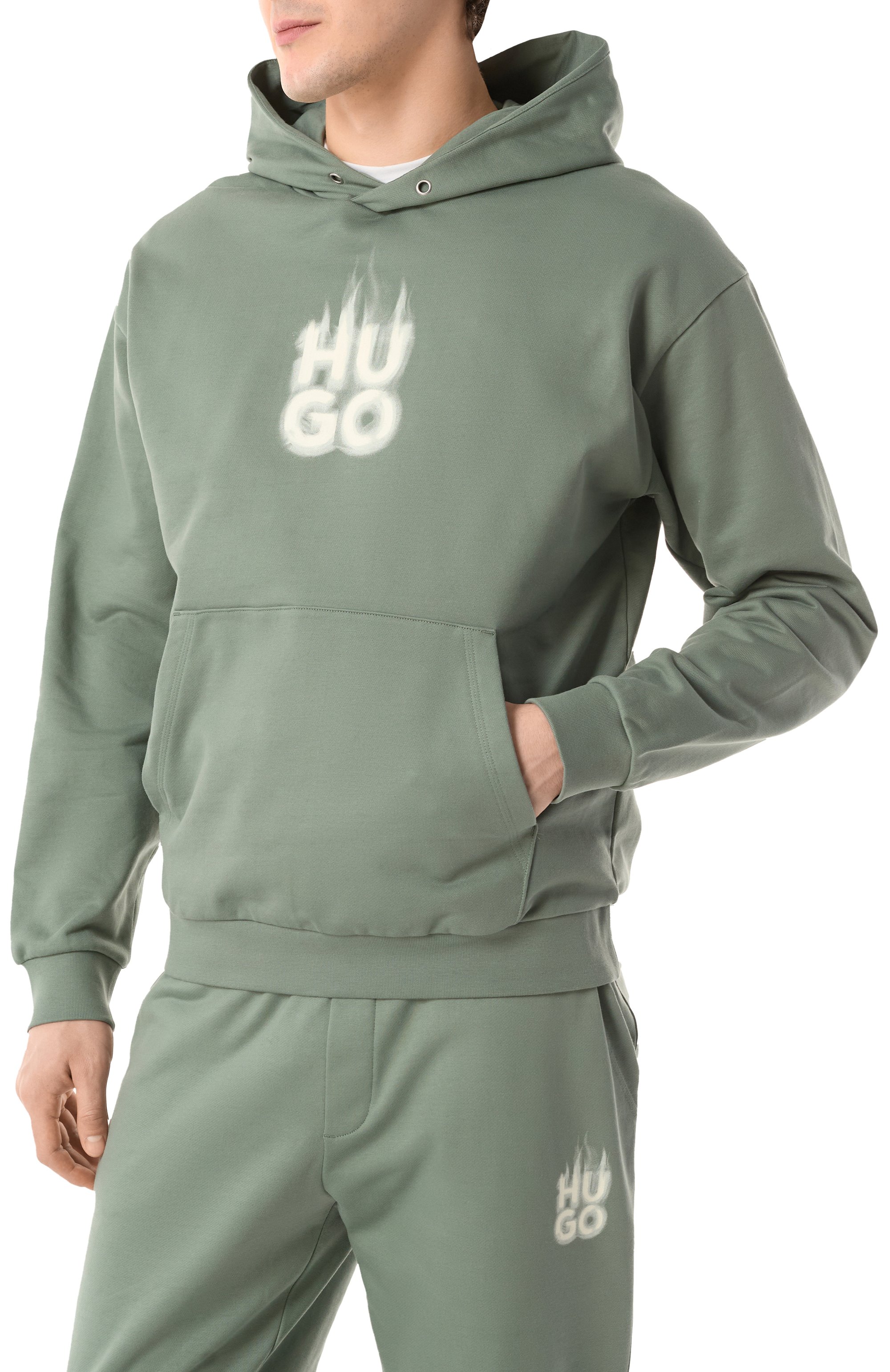 Хлопковое худи HUGO, арт. 50530428, фото 3