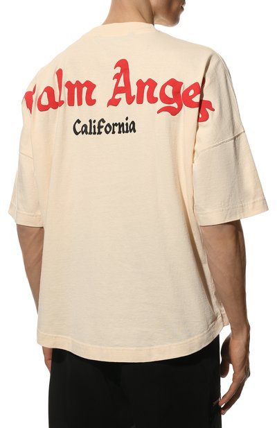 Хлопковая футболка PALM ANGELS, арт. PMAA002S22JER0030325, фото 4
