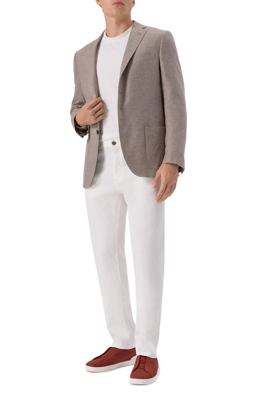 Текстильные кеды Triple Stitch Zegna S7981Z/LHLNA Красный  S7981Z/LHLNA Фото 2
