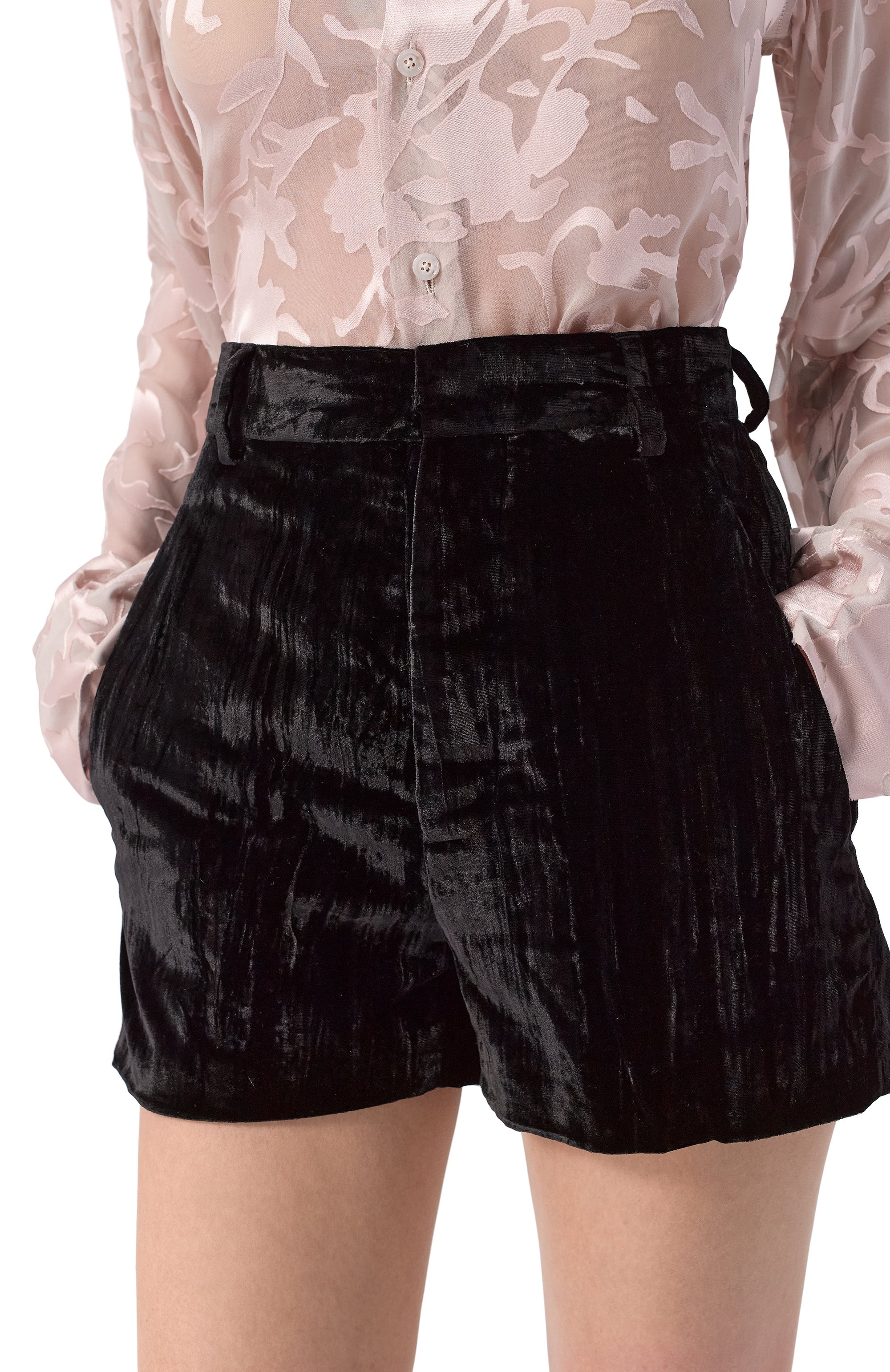 Бархатные шорты ANN DEMEULEMEESTER черного цвета по цене 93050 руб., арт. B0013786/FA710, фото 5 Бархатные шорты ANN DEMEULEMEESTER, арт. B0013786/FA710, фото 5