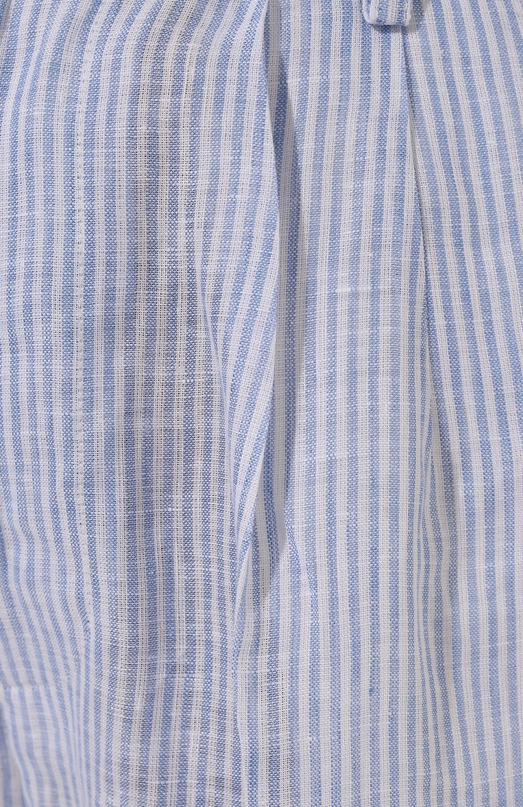 Женские льняные шорты FORTE DEI MARMI COUTURE голубого цвета, арт. 24SF1805 | Фото 5 (Длина Ж (юбки, платья, шорты): Мини; Материал внешний: Лен; Стили: Минимализм)