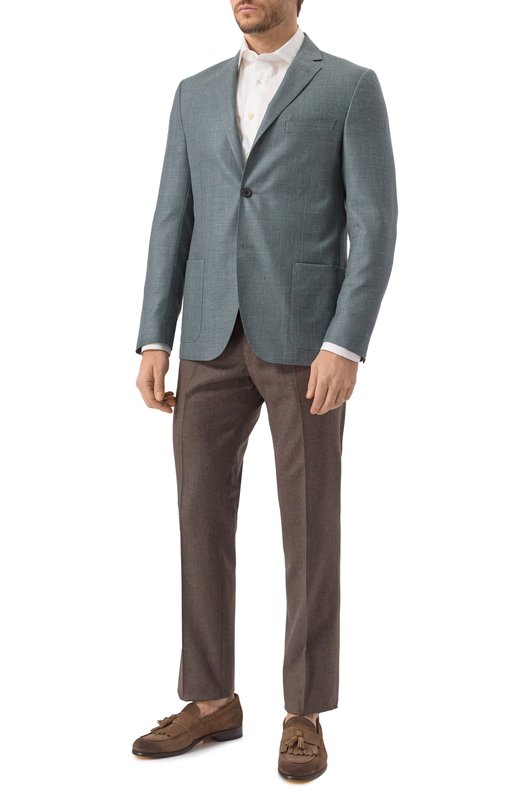Пиджак из шерсти и шелка Corneliani 25X002-2518289 Голубой  25X002-2518289 Фото 2