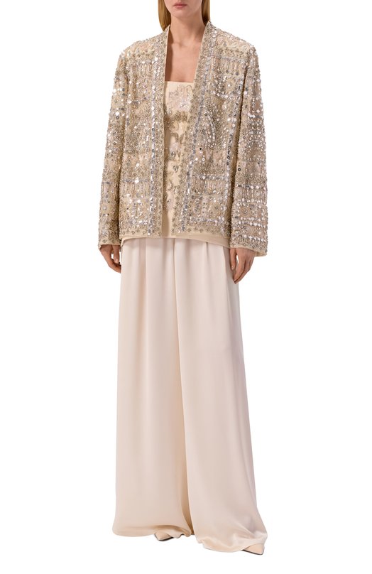 Жакет с отделкой бисером и пайетками Zuhair Murad RJK26027/INST000 Бежевый  RJK26027/INST000 Фото 2