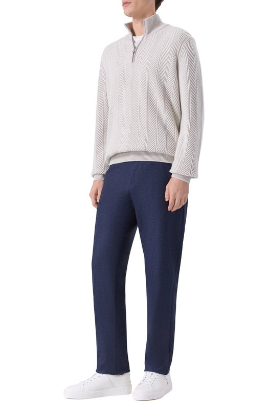 Шерстяные брюки Kiton UPLACRK0171H01 Синий  UPLACRK0171H01 Фото 2