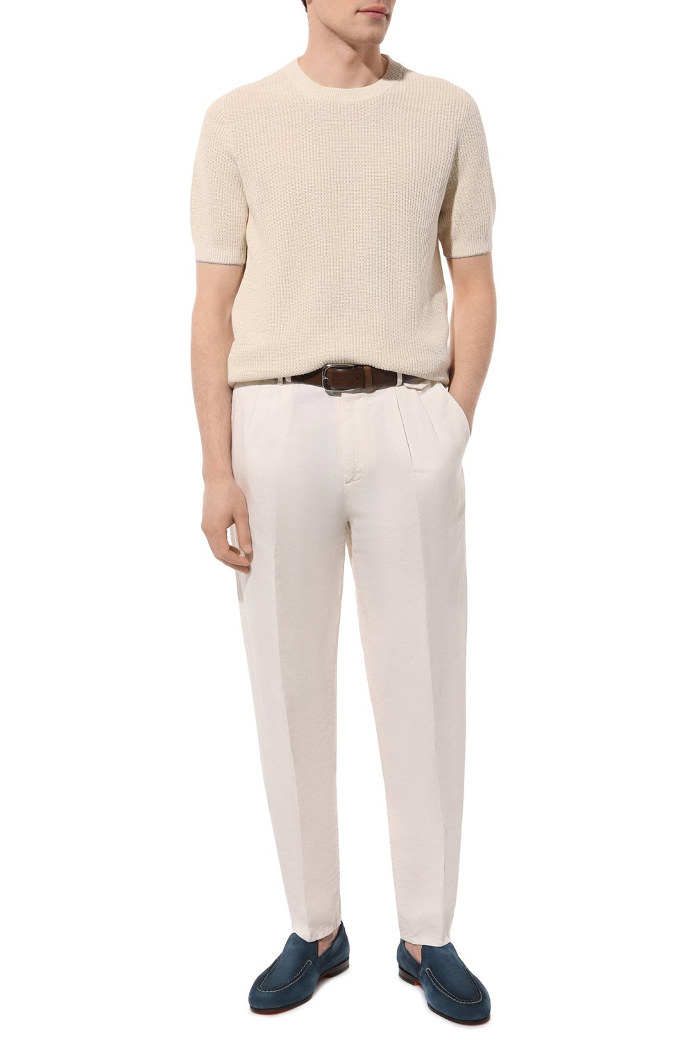 Брюки изо льна и хлопка BRUNELLO CUCINELLI, арт. M291DB2285, фото 2