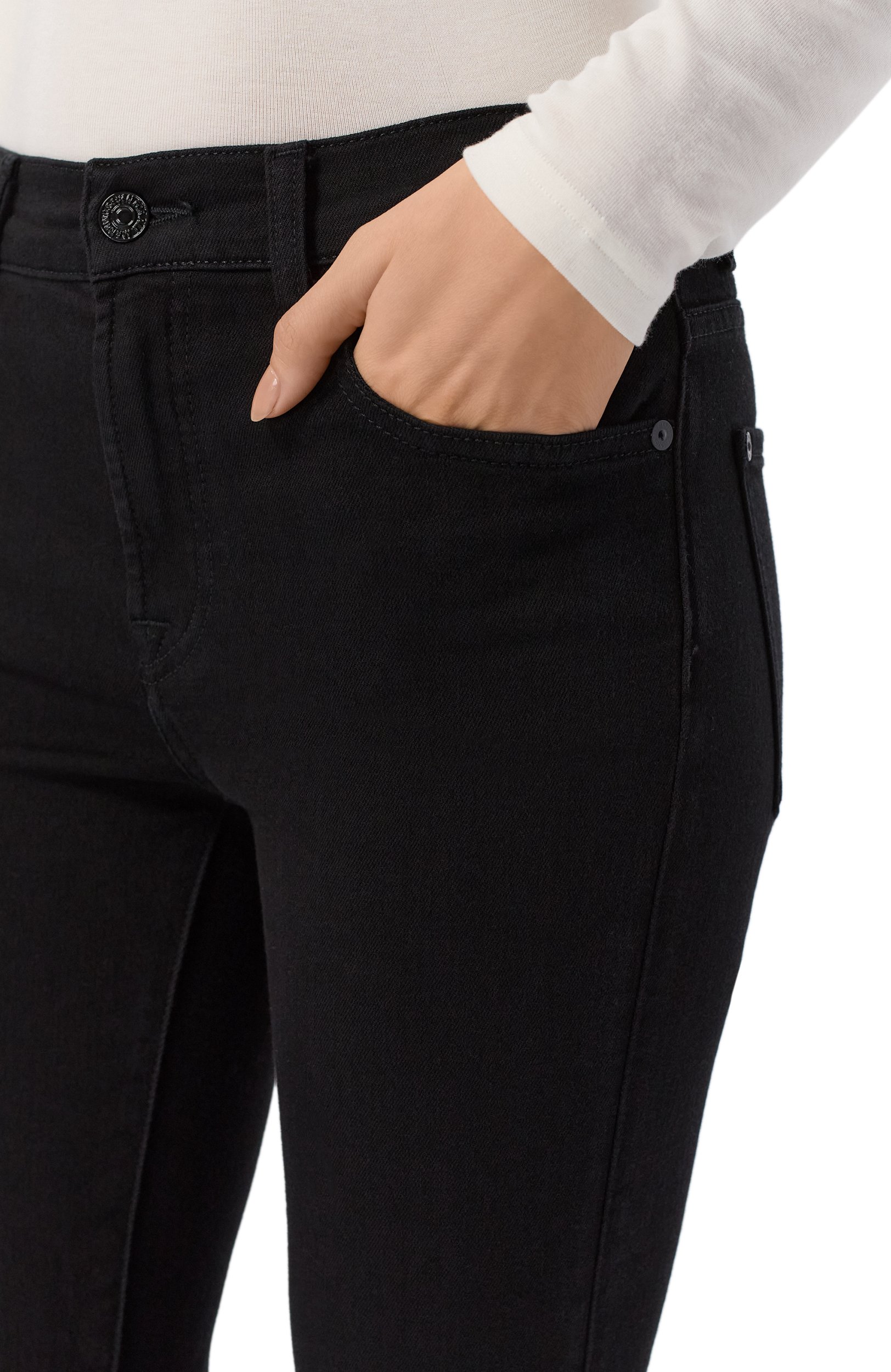 Джинсы bootcut 7 FOR ALL MANKIND черного цвета по цене 31900 руб., арт. 7U030U79-0N0, фото 5 Джинсы bootcut 7 FOR ALL MANKIND, арт. 7U030U79-0N0, фото 5