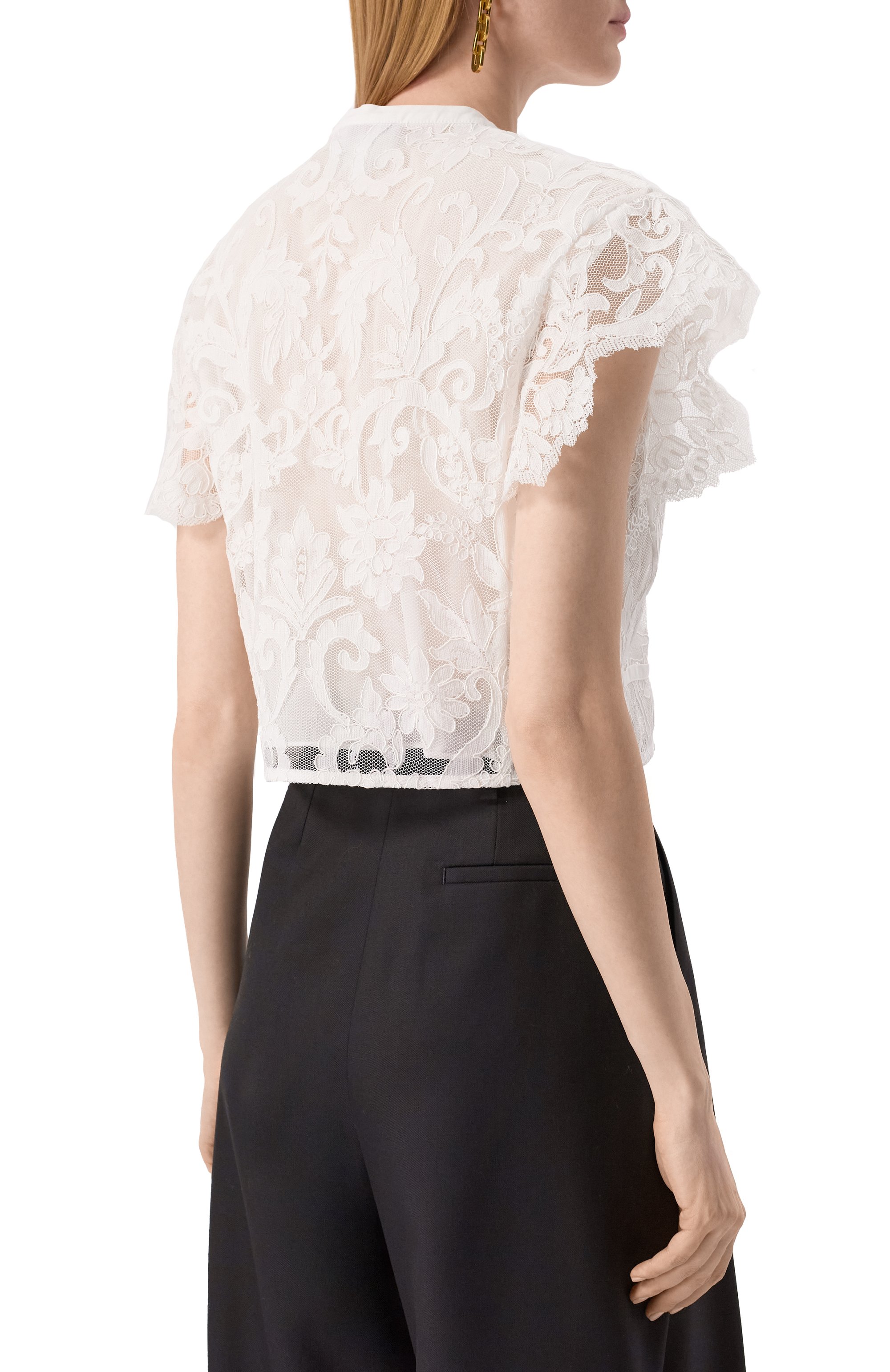 Блузка GIAMBATTISTA VALLI белого цвета по цене 241000 руб., арт. 25SSPVFP1026-02STA, фото 4 Блузка GIAMBATTISTA VALLI, арт. 25SSPVFP1026-02STA, фото 4