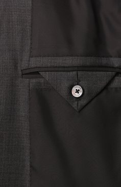 Мужской шерстяной костюм ZEGNA темно-коричневого цвета, арт. 221225/822530A8 | Фото 9 (Рукава: Длинные; Материал внешний: Шерсть; Костюмы М: Однобортный; Стили: Классический)