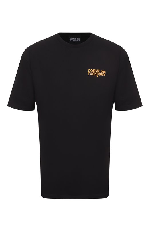 Хлопковая футболка Comme des Fuckdown CFABM01592 Чёрный CFABM01592