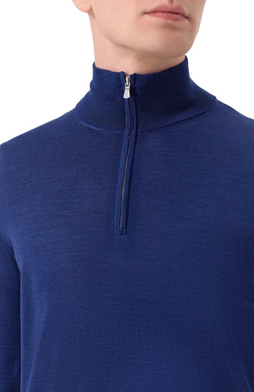 Джемпер из шерсти и шелка Andrea Campagna M5625-5306 Синий  M5625-5306 Фото 5