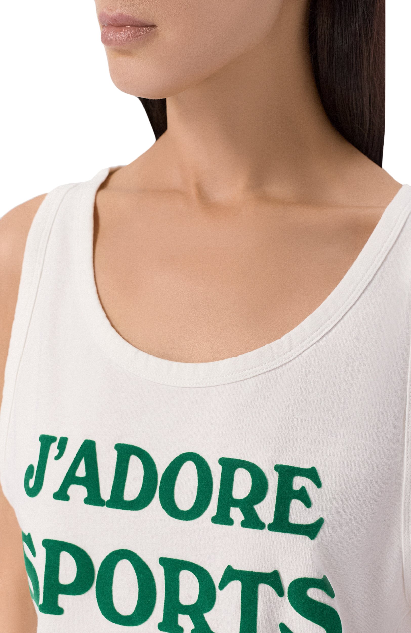 Хлопковая майка SPORTY AND RICH белого цвета по цене 12150 руб., арт. T012373702WH01, фото 5 Хлопковая майка SPORTY AND RICH, арт. T012373702WH01, фото 5