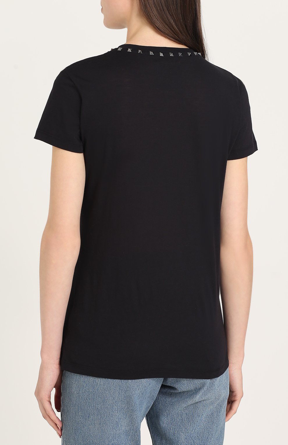 Футболка прямого кроя с шипами VALENTINO, арт. NB3MG03A/2QK, фото 4