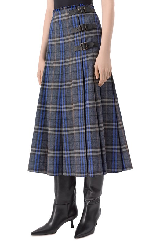 Шерстяная юбка Burberry 8110429 Синий  8110429 Фото 3
