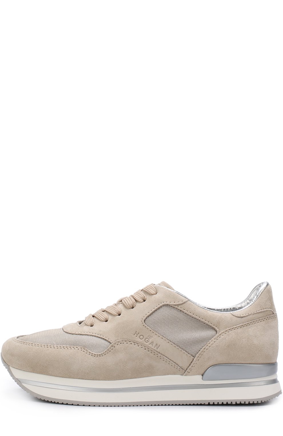 Комбинированные кроссовки на шнуровке HOGAN бежевого цвета по цене 44550 руб., арт. HXW2220N62DFI70KL4, фото 3 Комбинированные кроссовки на шнуровке HOGAN, арт. HXW2220N62DFI70KL4, фото 3