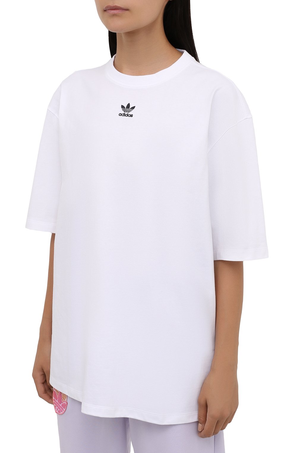 Хлопковая футболка ADIDAS ORIGINALS белого цвета по цене 2660 руб., арт. H45578, фото 3 Хлопковая футболка ADIDAS ORIGINALS, арт. H45578, фото 3