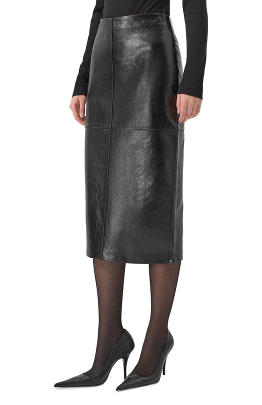 Кожаная юбка Sportmax AFA Чёрный  AFA Фото 3