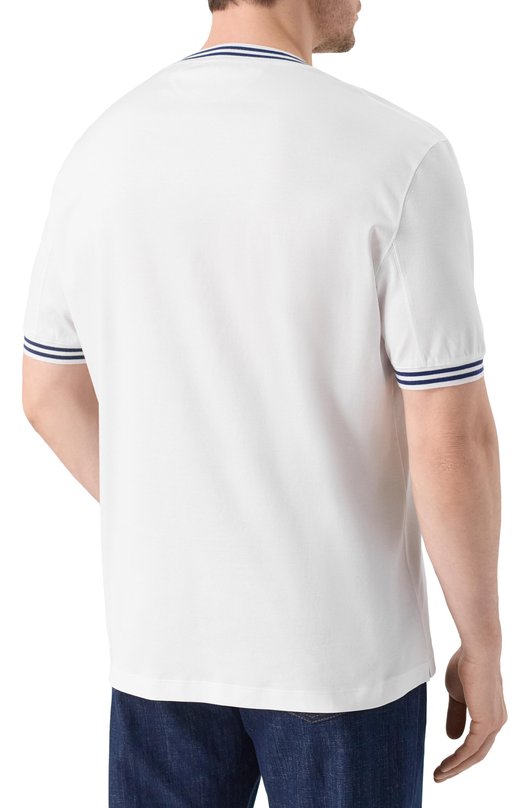 Хлопковая футболка Brunello Cucinelli M0B131386W Белый  M0B131386W Фото 4
