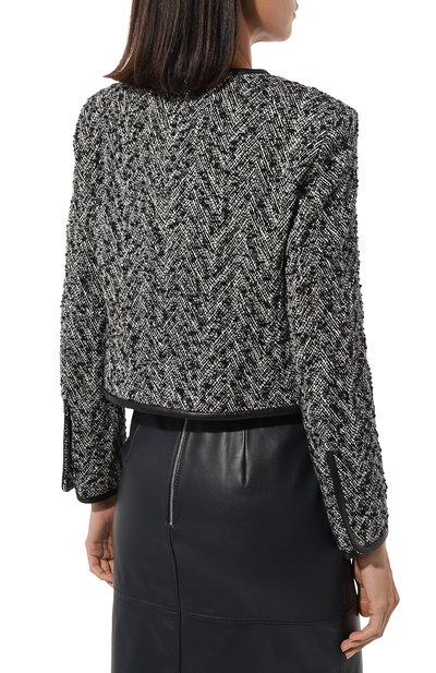 Жакет из хлопка и вискозы BOSS черно-белого цвета по цене 41400 руб., арт. 50495705, фото 4 Жакет из хлопка и вискозы BOSS, арт. 50495705, фото 4