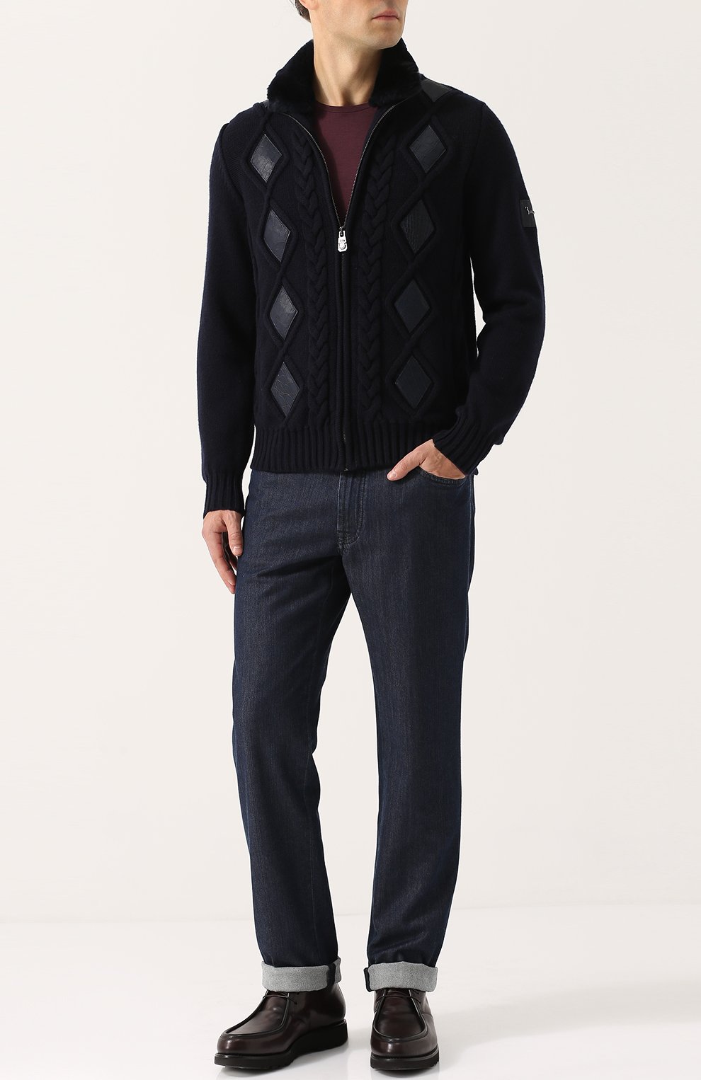 Джинсы прямого кроя из смеси хлопка и кашемира BRIONI, арт. SPL2/03D05/STELVI0, фото 2