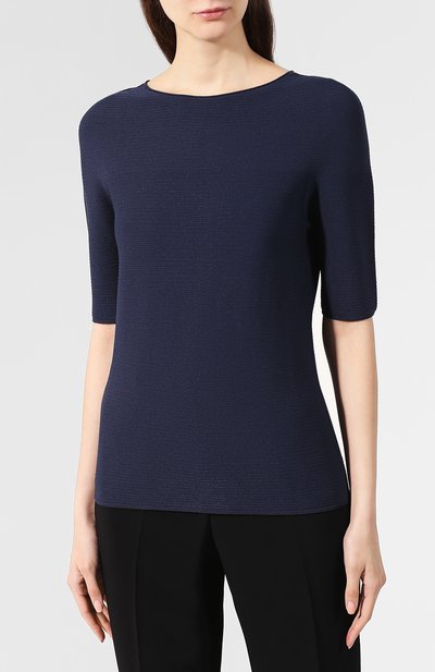 Пуловер из вискозы GIORGIO ARMANI синего цвета по цене 52850 руб., арт. 3GAMA4/AMA1Z, фото 3 Пуловер из вискозы GIORGIO ARMANI, арт. 3GAMA4/AMA1Z, фото 3