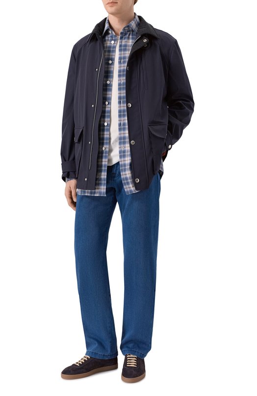 Хлопковая рубашка Kiton UCCH0943902 Голубой  UCCH0943902 Фото 2