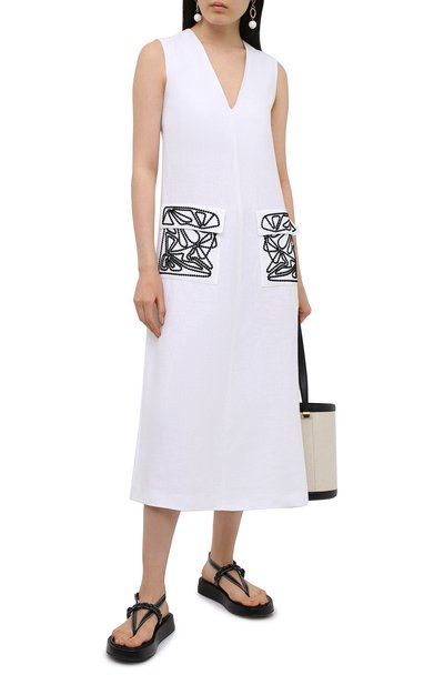 Льняное платье LORO PIANA белого цвета по цене 275000 руб., арт. FAL5886, фото 2 Льняное платье LORO PIANA, арт. FAL5886, фото 2