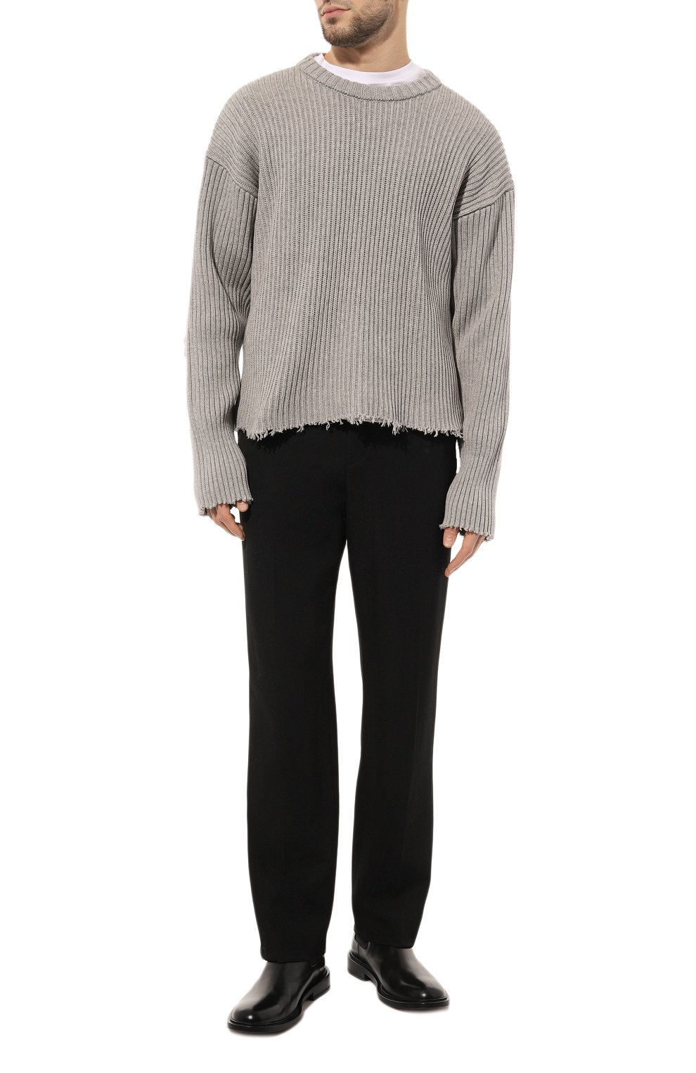 Свитер из хлопка и шерсти MM6 серого цвета по цене 66650 руб., арт. S52GP0129/S18154, фото 2 Свитер из хлопка и шерсти MM6, арт. S52GP0129/S18154, фото 2