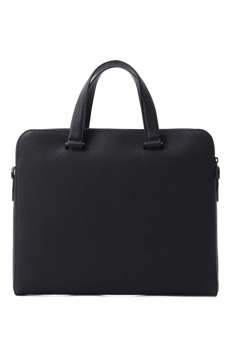 Мужской портфель FERRAGAMO черного цвета, арт. 240133/740811 | Фото 6 (Материал сплава: Проставлено; Ремень/цепочка: На ремешке; Материал: Натуральная кожа; Размер: large; Драгоценные камни: Проставлено; Сумки-технические: Портфели)