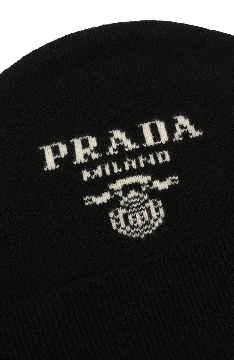 Мужская шапка из шерсти и кашемира PRADA черного цвета, арт. UMD480-FLZ-F0002-212 | Фото 3 (Материал: Кашемир, Текстиль, Шерсть; Кросс-КТ: Трикотаж; Материал сплава: Проставлено; Региональные ограничения белый список (Axapta Mercury): Не проставлено; Нос: Не проставлено)