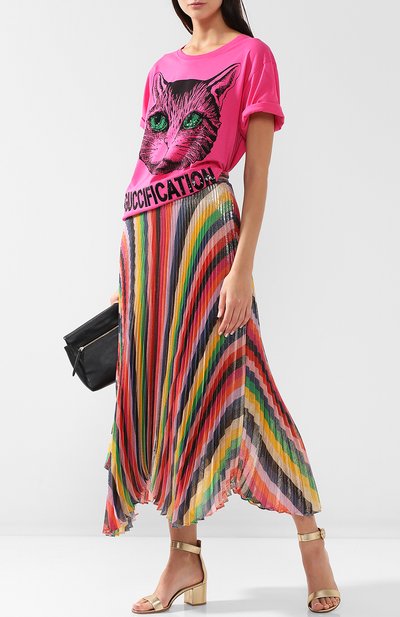 Хлопковая футболка с круглым вырезом и принтом GUCCI, арт. 492347/X3L42, фото 2