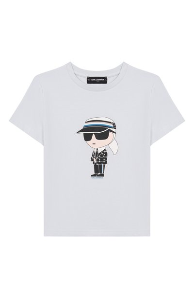 Хлопковая футболка KARL LAGERFELD KIDS, арт. Z31096
