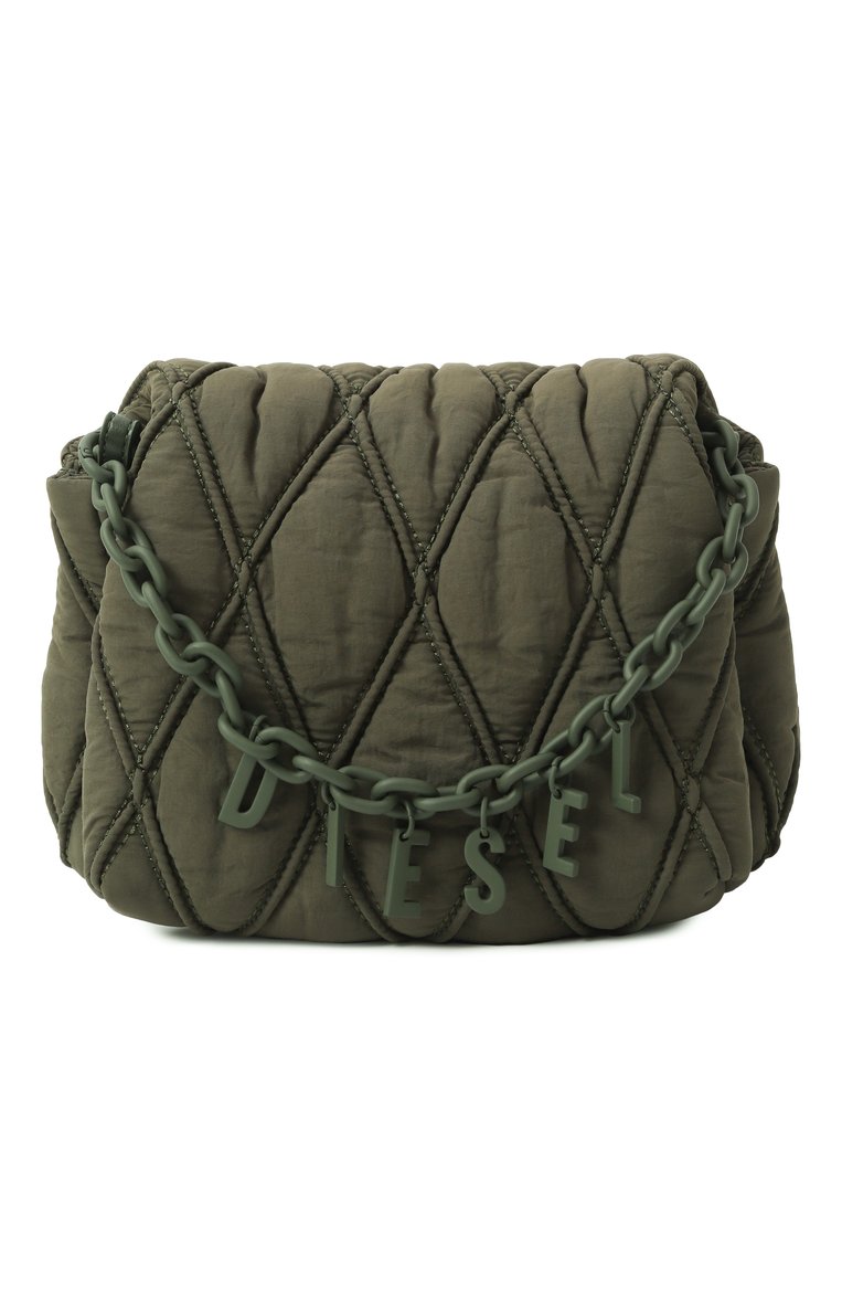 Женская сумка charm-d small DIESEL хаки цвета, арт. X10267/P8048 | Фото 1 (Материал: Текстиль; Размер: small)