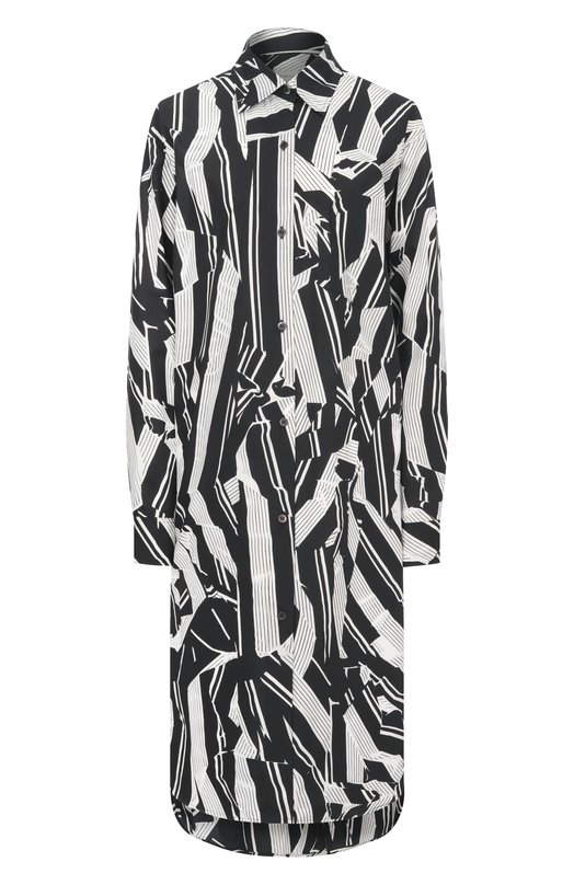 Хлопковое платье Dries Van Noten 131031/3003 Чёрно-белый 131031/3003
